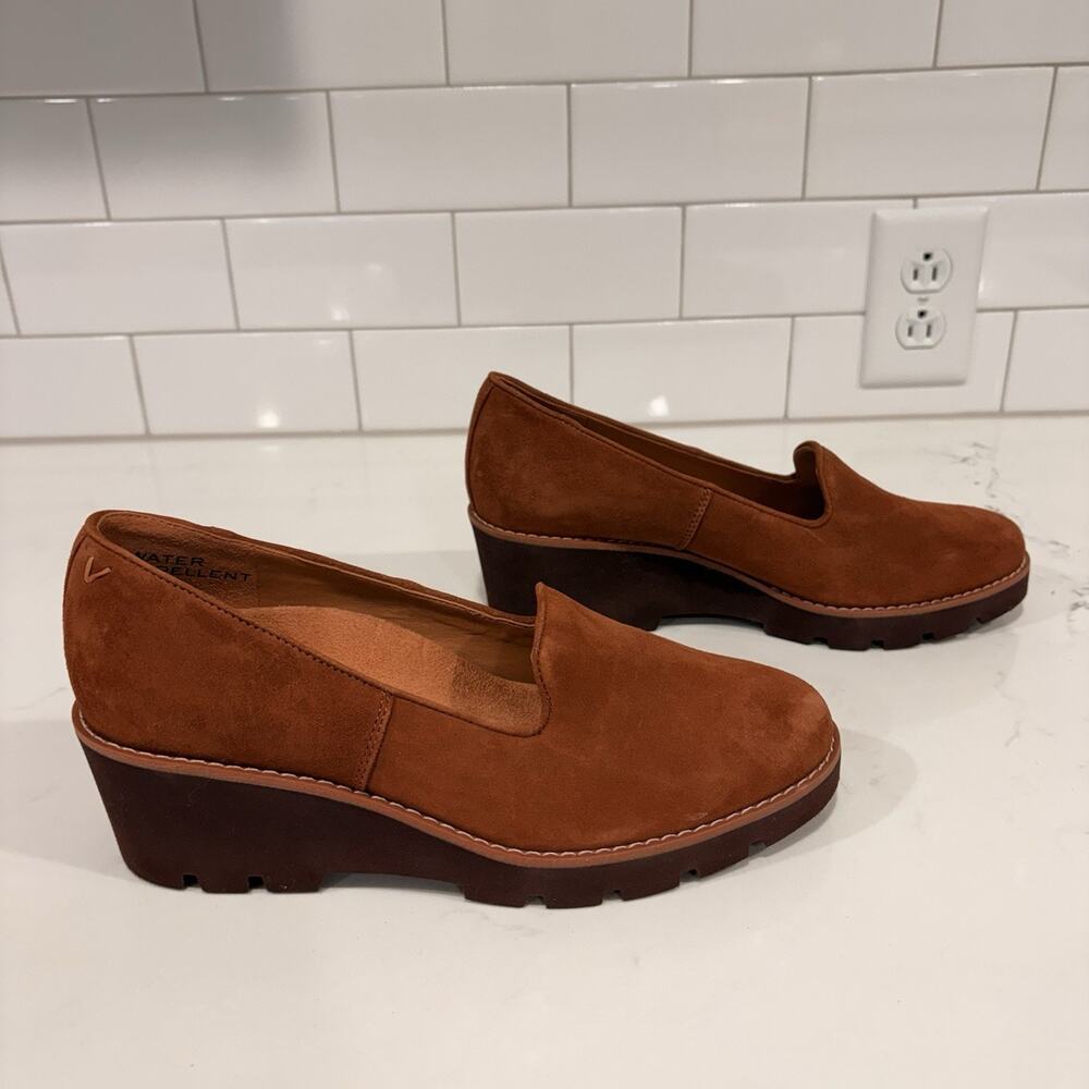 Vionic | Willa Wedge Slip On Shoes Loafer Suede Brown Comfort- Size 8.5 - Picture 5 of 10